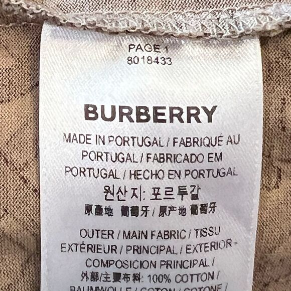 Burberry Unisex Brown and Black Patterned Short Sleeve Tee - Picture 6 of 6